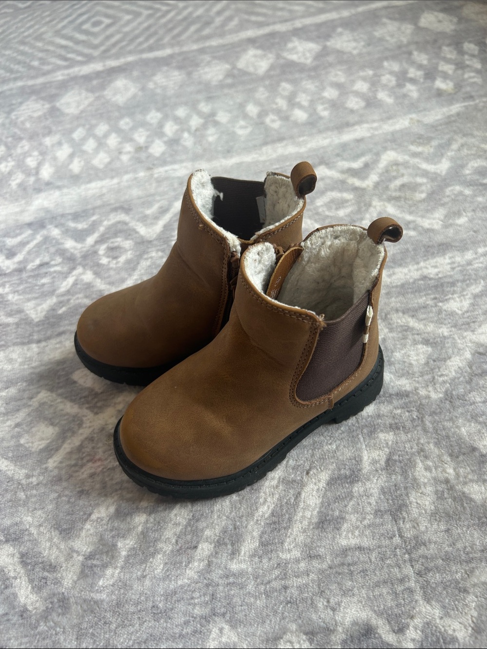 George Toddler Brown Fleece-Lined Chelsea Boots